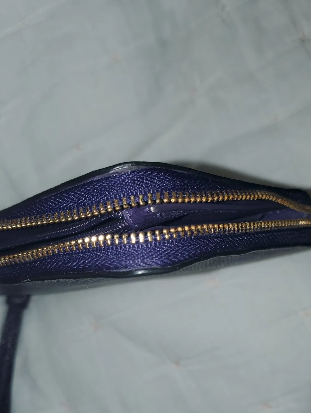COACH MIDNIGHT BLUE / DARK PURPLE ZIP AROUND WALLET NWOT
